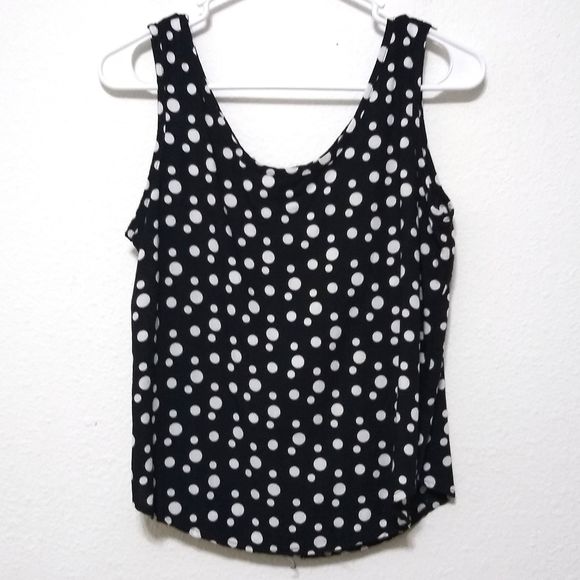 evans polka dot top